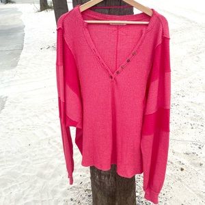 Free People Pink Knit Long Sleeve